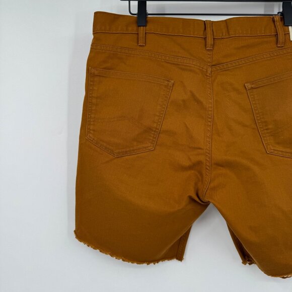 Patagonia men's size 36 were straight fit cut off raw hem worn in brown twill je - Picture 9 of 15